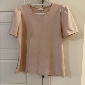 Chic Women's Blush Pink Short Sleeve Top